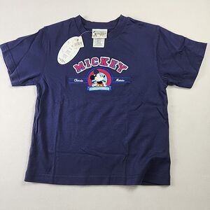 Walt Disney Mickey Mouse T-Shirt Kids Small Size 6 Blue Embroidered Cotton Tee